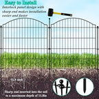 Decorative Garden Fences 32in x 36ft, 15 Pack Outdoor Fencing Animal Barrier Dog Border, Metal Wire Fence Panels for Garden Decor, Flower Bed Edging Borders for No Dig Patio Yard - Image 4