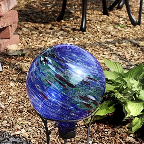 Sunnydaze 10" Glass Gazing Ball for Garden, Globe for Outdoor Display - Image 6