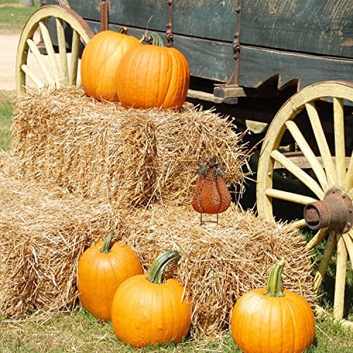Rustic Metal Pumpkins Yard Stakes Outdoor Fall Decorations for Home Standing Metal Pumpkins Garden Stake for Fall Harvest Outside Decor Thanksgiving Halloween Lawn Decoration-Set of 2 - Image 7