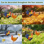 4 Pack Rooster Garden Stakes 20.5in Metal Rustproof Chicken Yard Art - Image 4