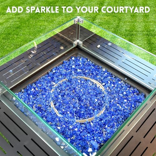GasSaf 1/4 Inch Cobalt Blue Fire Glass Reflective Tempered Fireglass, 20 lb - Image 6