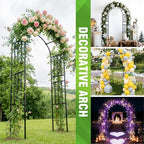 Garden Arbor - 7.9x3.9ft PE+Metal Garden Arch Trellis for Climbing Plants, Wide Sturdy Garden Arch, Ideal for Vines, Weddings, Halloween, Christmas & Outdoor Decor (Black) - Image 6