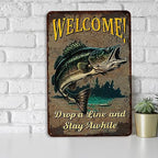 Mountain Fishing Welcome Sign Cabin Lake House Art Bass Trout Weatherproof Accessories 108122001111 - Image 2