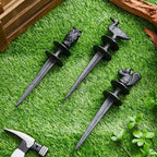 Tandefio 3 Pcs Garden Hose Guide Stakes, Owls Squirrels Ducks Cast Iron - Image 6