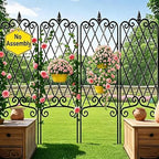 AMAGABELI GARDEN & HOME 4 Pack Garden Trellis for Climbing Plants Outdoor 47” x 16” Garden Fencing Decorative Plant Trellis Vegetables and Rose Trellis for Ivy Cucumbers Black by AMAGABELI+GARDEN+%26+HOME