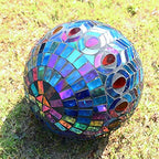 VCUTEKA Gazing Ball, 10" Glass Mosaic Gazing Balls for Garden Decor, Purple - Image 5