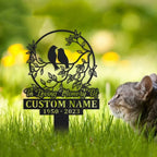 DINOMAN Personalized Memorial Plaques for Outdoors Electric Guitar Grave Marker Metal Garden Stakes Electric Guitar Player Memorial Gifts Sympathy Gifts for Loss of Loved One (Hummingbird Couple) - Image 3