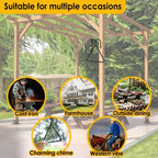 12-inch Triangle Dinner Bell with Hanger & Call Striker Ringer Outdoor Bell Wall Mounted Bell Metal Bell Wrought Iron Country Bell for Home Barn School Church Playground, Corrosion Resistance - Image 3