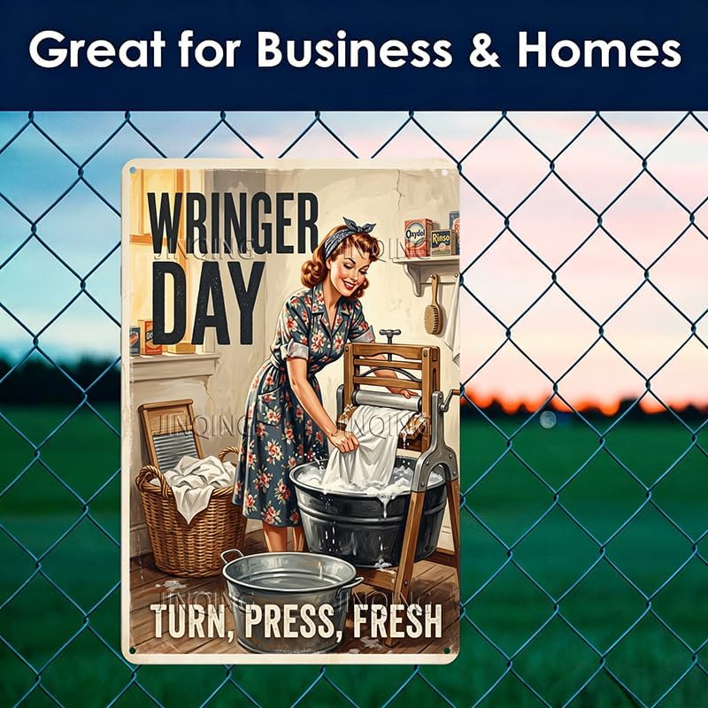 Woman Doing Vintage Laundry Tin Sign 8x12Inch - Image 5