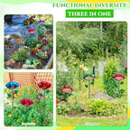 LemonRoad 6 Pcs Metal Flower Bird Baths with Stake for Garden Multicolor - Image 4