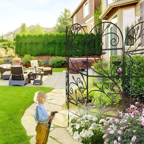 Amagabeli 4 Pack Garden Trellis for Climbing Plants Outdoor 46" x 15" Rose Wrought Iron Trellis for Vine Vegetable Flower Ivy Cucumber Decorative Trellis Black - Image 7