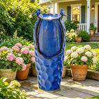 Autodaya 33" Vase Ceramic Outdoor Water Fountain with Lights and Birds - Image 4