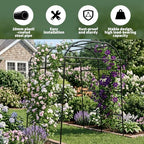 Garvee Metal Garden Arch Trellis, 7.2Ft Black for Raised Beds - Image 6