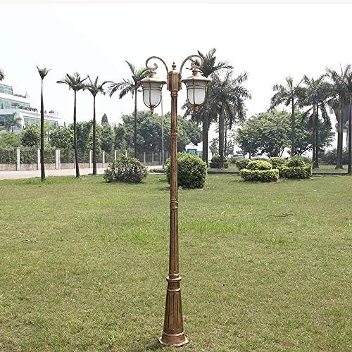 Outdoor Lamp Post Light, High Pole Landscape Street Light 2-Heads Pillar Lamp Waterproof Floor Lamp Outdoor Courtyard Post Lantern Rustproof Alumin，Height 2m - Image 4