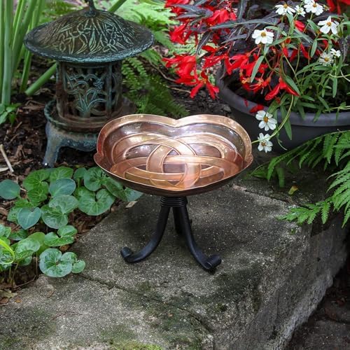 Dara Knot Tripod Stand Birdbath Antique Copper Finish Outdoor Garden Decorative Wildlife Water Bowl Yard Patio Lawn Accent - Image 5
