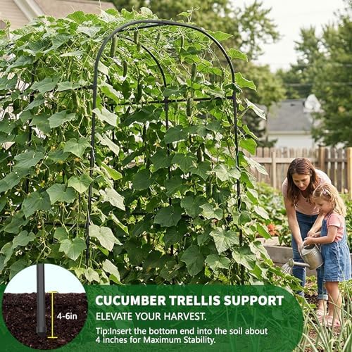 Tall Garden Arch Trellis for Climbing Plants, 83" H Metal Trellis Archway - Image 6