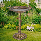 ZENY Outdoor Garden Bird Bath 28Inch Weather Resistant Polyresin Birdbath, Bronze - Image 7