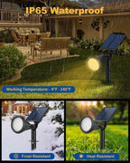 Solar Spot Lights Outdoor, 8 Pack Outdoor Solar Lights for Yard, 4 Lighting Mode Solar Landscape Spotlights with Auto On/Off, 2-in-1 Waterproof Wall Lights for Garden, Walkway (Warm White) - Image 5