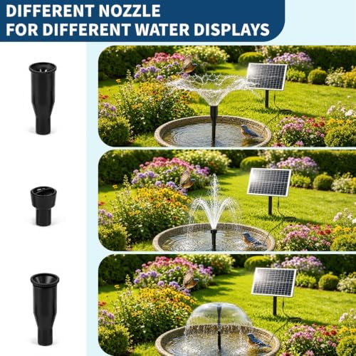 20W Solar Fountain Pump, Adjustable Submersible Pump for Garden Pond - Image 6