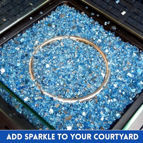 GasSaf 1/4 Inch Pacific Blue Fire Glass Reflective Tempered Fireglass, 20 lb - Image 6