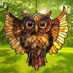 Owl Tiffany Style Acrylic Suncatcher - Image 3