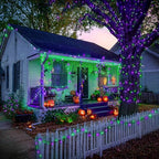 JMEXSUSS 2 Pack Solar Halloween Lights, Tot. 400LED 151FT, Purple and Green - Image 2