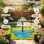 3-Tier Solar Cascade Hanging Bird Bath Fountain - Image 3