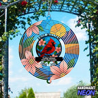 Personalized Wind Spinner Cardinal Couple Custom Memorial Year Name Flower Metal Sublimation Ornament Twirler Laser 3D Art Patio Porch Lawn Outdoor Garden Yard Decor - Image 5