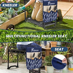 VOPEAK Garden Kneeler and Seat Heavy Duty, Foldable Garden Stool with Upgraded Widened Thick Kneeling Pad, Stable Garden Kneeler with 2 Large Tool Bags, Gardening Gifts for Women, Men, Seniors, Blue - Image 3