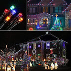 Solar Christmas Lights Outdoor, 98.4ft 300 LED Solar Fairy String Lights, 8 Modes Waterproof Christmas Lights for Garden, Patio, Bush, Home, Party, Wedding, Holiday, Tree Decorations (Multicolor) - Image 5