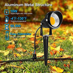 ZUCKEO 10W Low Voltage Landscape Lights LED Landscape Lighting with Connectors 12V Waterproof Outdoor Landscape Spotlights Floor Yard Lawn Best Garden Lights 1000LM Warm White (10Pack with Connector) - Image 2