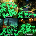 4 Pack Halloween Solar Firefly Eyeball Lights, Green Scary Outdoor Decor - Image 5