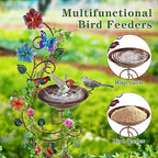 YADOOLIFE 57” Bird Bath with Garden Trellis for Climbing Plants Outdoor, Small Decorative Trellises Metal Birdbath Bird Baths, 1 Piece (Butterfly) - Image 4