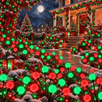 OZS 6Pack Total 48LED Solar Garden Lights Christmas Fairy Outdoor - Solar Firefly Lights Fairy Outdoor, Sway by Wind, Waterproof for Pathway Patio Yard Christmas Decorations(Red&Green) by OZS