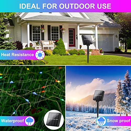 Brightever 4-Pack Solar String Lights Outdoor 288FT, Each 72FT 200 LED Solar Fairy Lights Waterproof, 8 Modes RGB Twinkle Lights for Christmas, Halloween, Party, Wedding Decorations(Multicolored) - Image 5