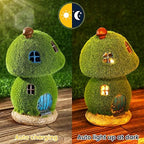 Mushroom Fairy House Decor - Figurine Lights Outdoor Solar Fairy Garden House for Patio Lawn Yard Ornaments, Housewarming Gift 7.4 inch - Image 3