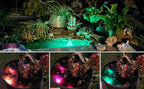 Pond Lights, Colored Fountain Light Timer Underwater RGB Waterproof Submersible LED Outdoor Spotlights with Spiked Stand for Garden Lawn Yard Landscape, 6 Lights - Image 2