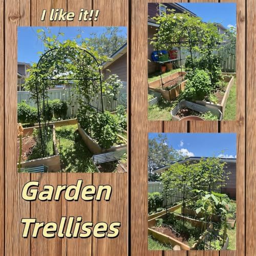 Garden Arch Trellis for Raised Beds, 7.3 FT Metal Cucumber Trellis with Plastic Connectors, u-Shape Plant Support for Climbing Vegetables & Flowers, Weather-Resistant Black - Image 6