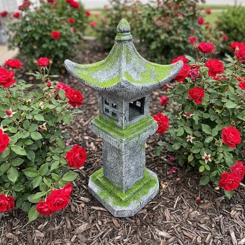 31.5’’High Japanese Moss-Covered Pagoda Statue - Image 7