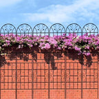 6 Pack Metal Garden Trellis 86.7" Tall Outdoor Climbing Plant Support for Roses, Flowers, Rustproof Durable Black Galvanized Tube, Lawn Garden Fence Decor Screen, 86.7" H - Image 5
