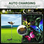 Retisee 9 Pcs Solar Butterfly Garden Stake Lights LED Solar Butterfly Lights Waterproof Color Changing Outdoor Lights Decoration for Garden Patio Yard Lawn Pathway, 5 x 28 Inch - Image 3