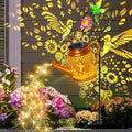 Hummingbird Solar Lights Outdoor Waterproof, Birthday Gifts for Christmas Mom Grandma Women, Solar Watering Can Lights with Shepherd Hook, Metal Hanging Lantern Garden Decor Yard Outside Patio Lawn by ANGMLN