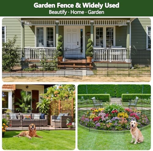 10 Panels Garden Fencing Animal Barrier with Gate, 40 in(H) X 23.6 ft(L) Dog Fence Outdoor for Yard, No Dig Temporary Tall Fence Rustproof Metal Wire Panel Border for Dog, Rabbits, and Patio - Image 6