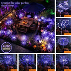 GIGALUMI 4 Pack Solar Firework Lights Outdoor, Halloween Decor, Purple - Image 2