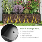 Privacy Planters for Patio – Metal Raised Garden Bed with Trellis and Privacy Screen, 71"×47.2"×16" Planter Box with Drainage Holes for Climbing Plants, Vegetables, and Vines, Outdoor Backyard Black - Image 5