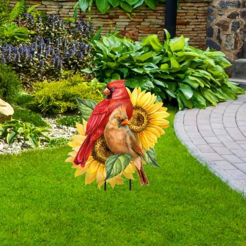 Briarwood Lane Summer Metal Art 30.5x17.5 Cardinals and Sunflowers for Summer Metal Art - Image 3