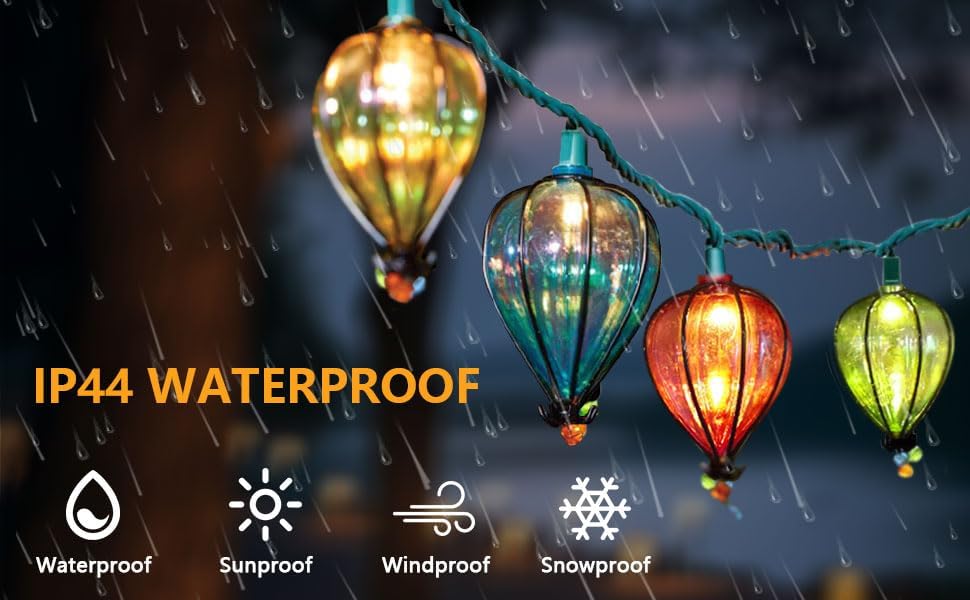 11FT Multicolor String Lights with 10 Bulbs, Waterproof (7PCS) - Image 4
