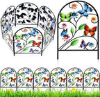 Yaocom 12 Pack Butterfly Garden Fence 16.5" H x 11.8" W Metal Stake by Yaocom