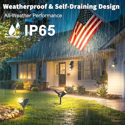 JEJOT 2 Pack Solar Spot Lights Outdoor Waterproof with Focus Beam - Image 6