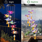 SEIWEI Solar Wind Chimes for Outside, LED Color Changing Wind Chime Solar Powered Wind Mobile Colorful Light for Indoor Outdoor, Garden, Patio Decor, Mom Gift (Butterfly Shape) 1PCS - Image 3
